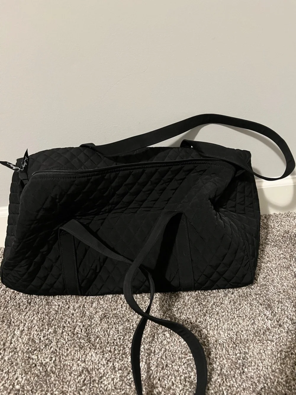 Vera Bradley Black Quilted Duffel Travel Bag - Picture 3 of 4
